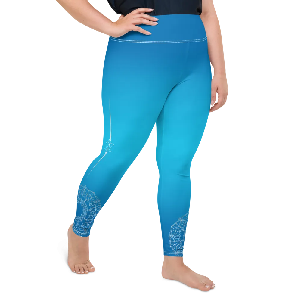 Plus Size Bodhi Blue Womens Yoga Leggings
