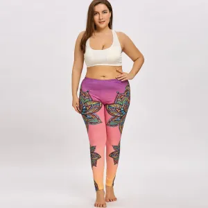 Plus size printed yoga pants