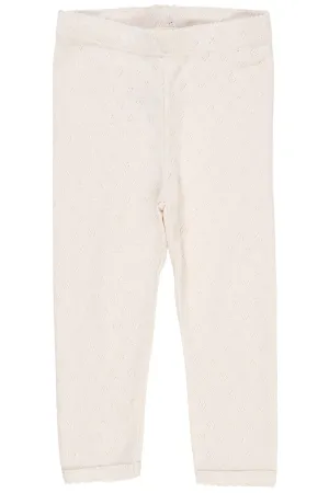 POINTELLE HEART LEGGINGS - CREAM