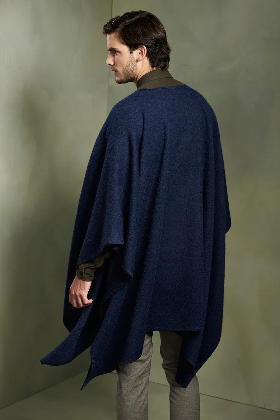 Poncho Chalán Cape Alpaca Color Blue