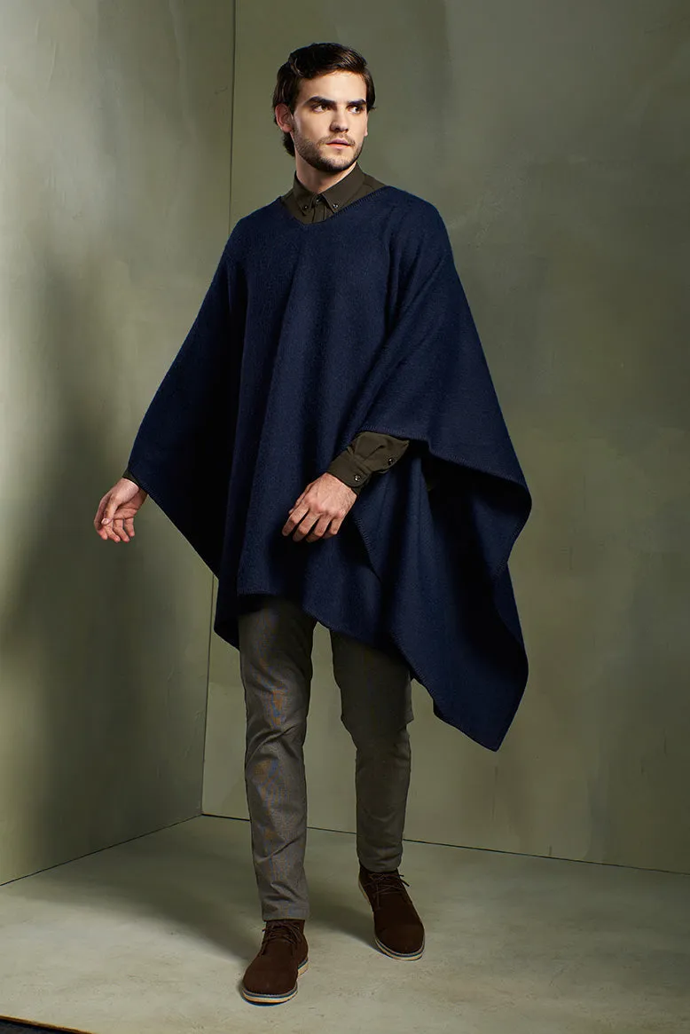 Poncho Chalán Cape Alpaca Color Blue