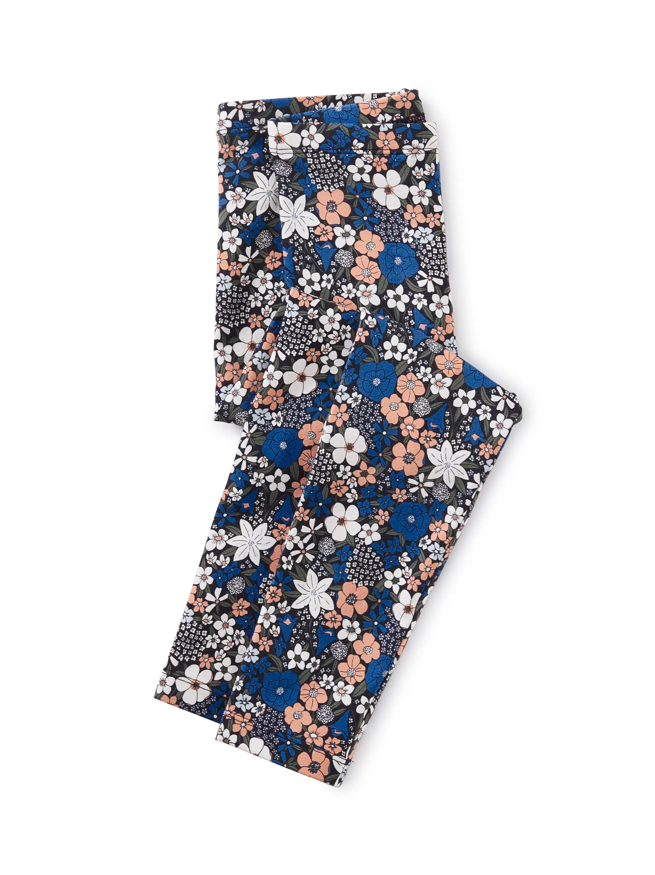 Printed Leggings- Swedish Bouquet in Indigo