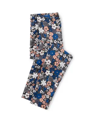 Printed Leggings- Swedish Bouquet in Indigo