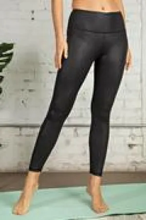 PU Chintz Butter Soft Full Length Yoga Leggings w/ a Front Keyhole Pocket