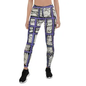 Purple Abstract Leggings