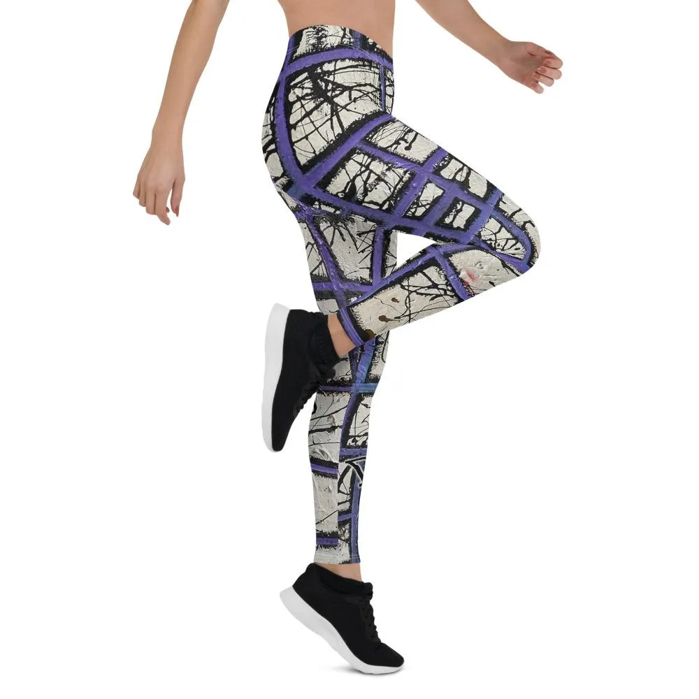 Purple Abstract Leggings