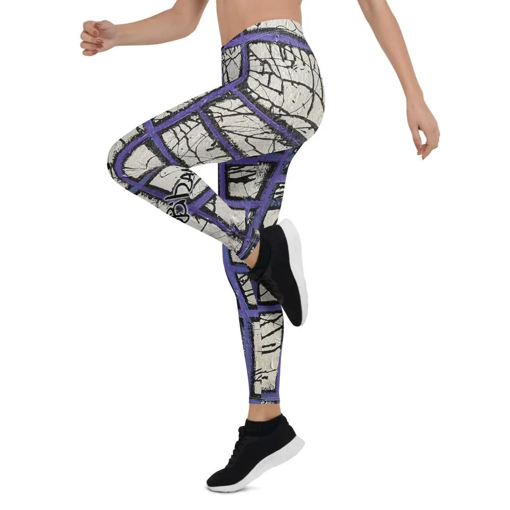 Purple Abstract Leggings