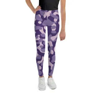Purple Camo Crush Youth Leggings sizes 8-20