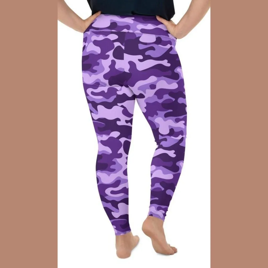 Purple Camo Plus Size Leggings