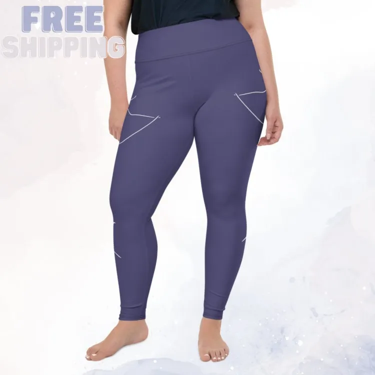 Purple Halloween Spider Print Plus Size Leggings