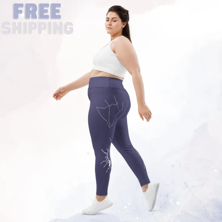 Purple Halloween Spider Print Plus Size Leggings