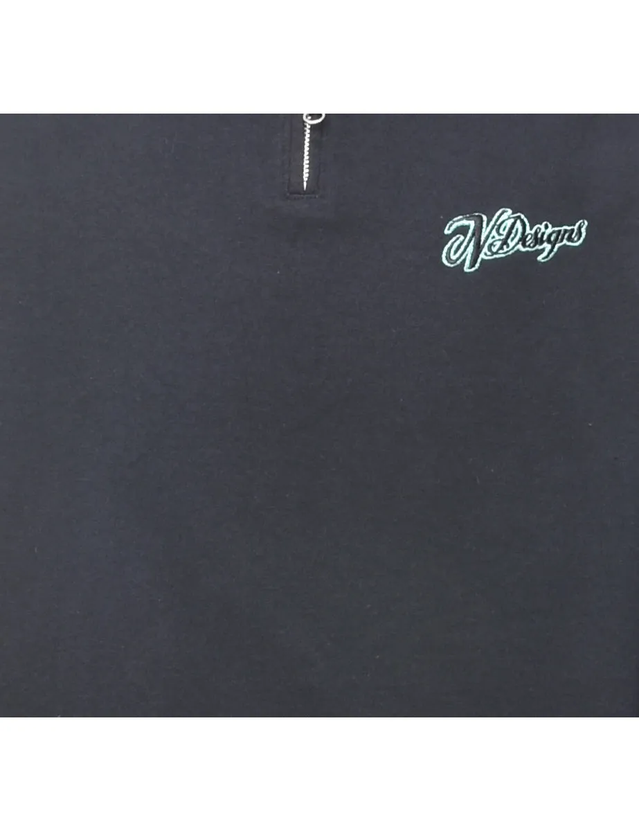 Quarter Zip Printed Sweatshirt - XL