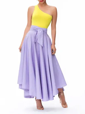 "Bali" Lavender Midi Swing Skirt