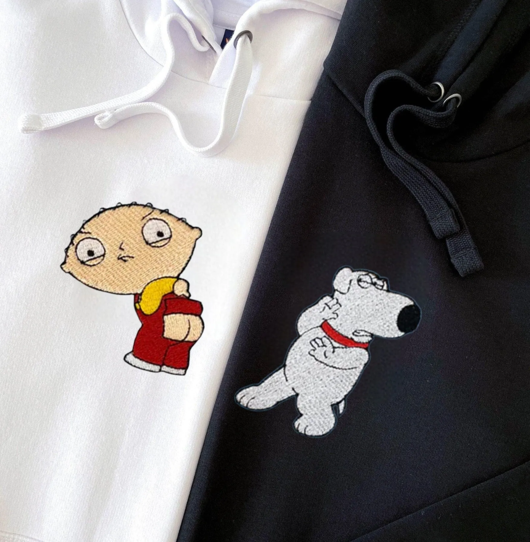 "cartoon characters" Matching Couple Sweatshirts - Personalized Embroidered Sweatshirts For Couples