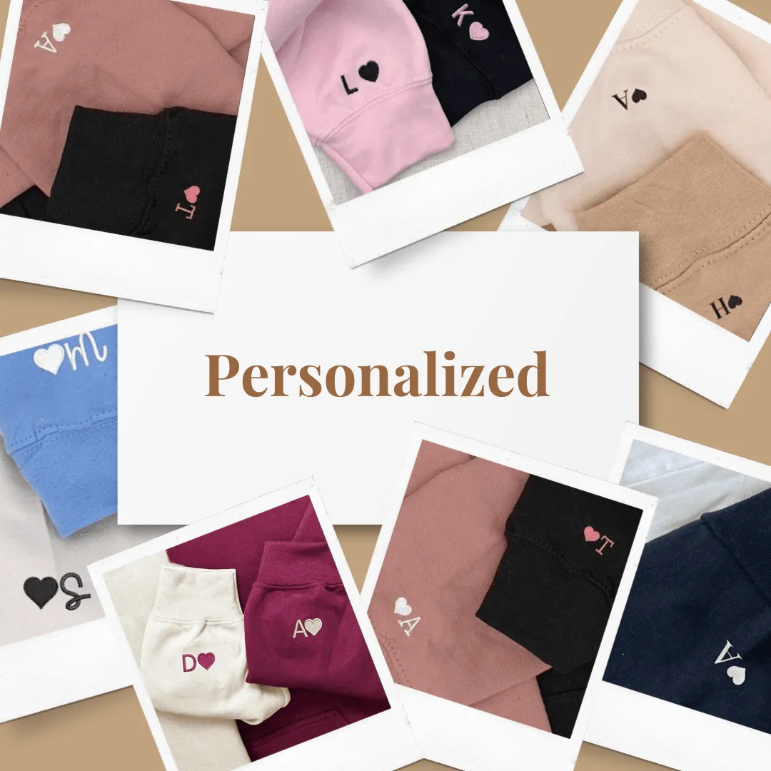"cartoon characters" Matching Couple Sweatshirts - Personalized Embroidered Sweatshirts For Couples
