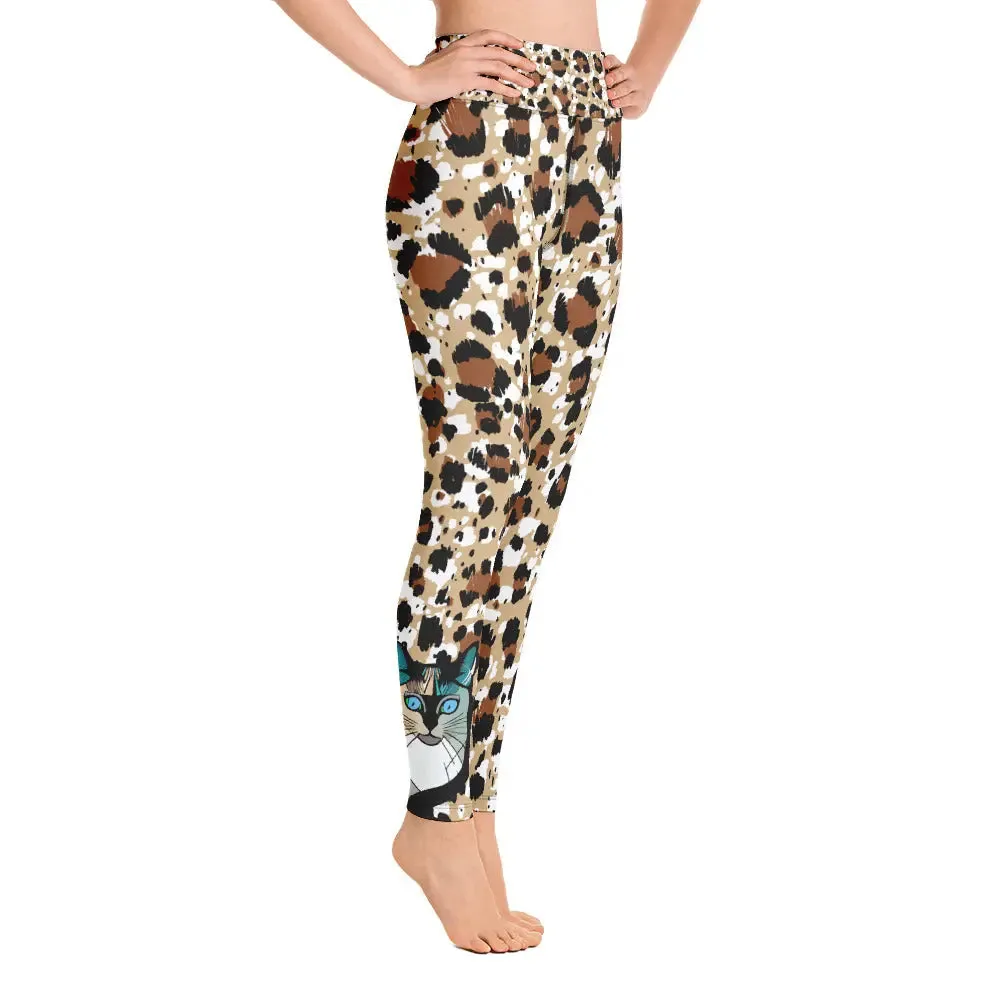 "Cat Lovers" Collection - Animal Print Yoga Leggings