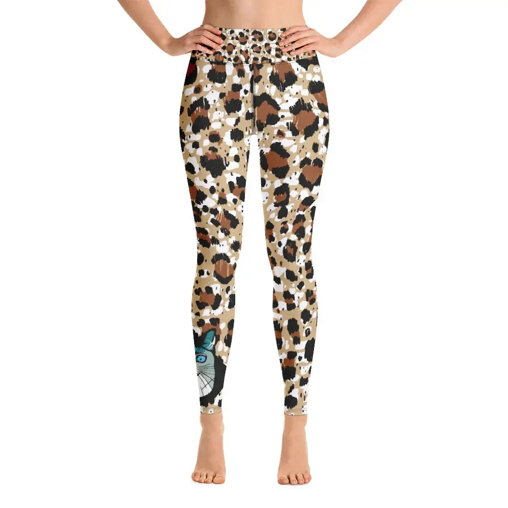 "Cat Lovers" Collection - Animal Print Yoga Leggings