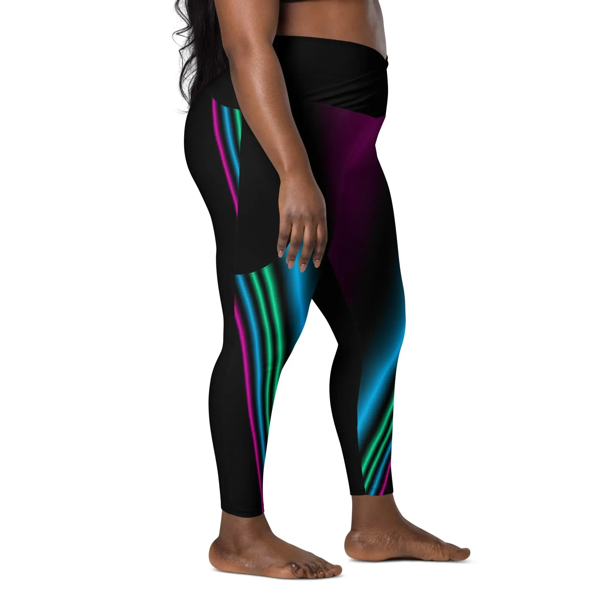 "Cosmic Blast" Collection - Crossover Leggings With Pockets