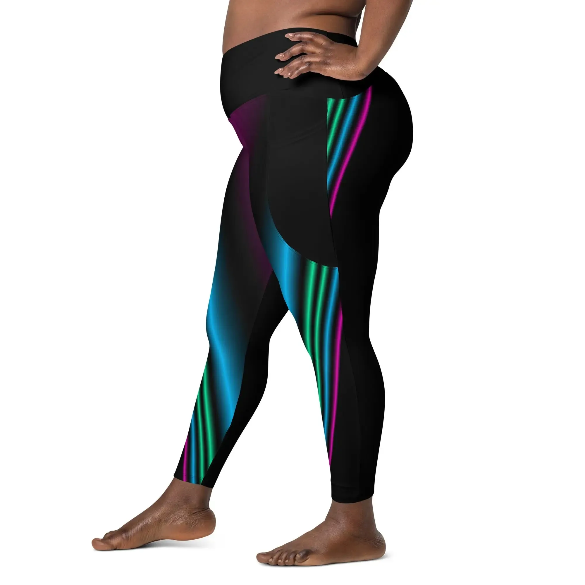 "Cosmic Blast" Collection - Crossover Leggings With Pockets