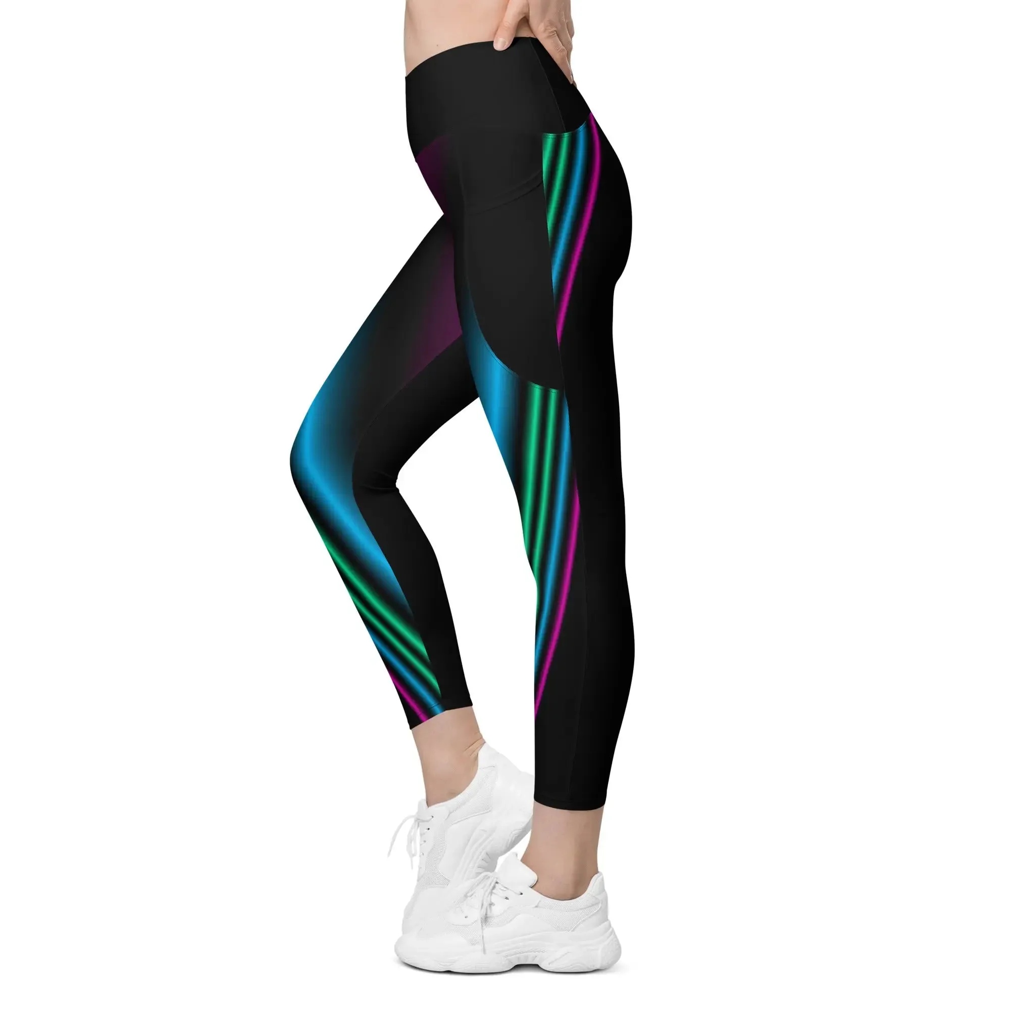 "Cosmic Blast" Collection - Crossover Leggings With Pockets