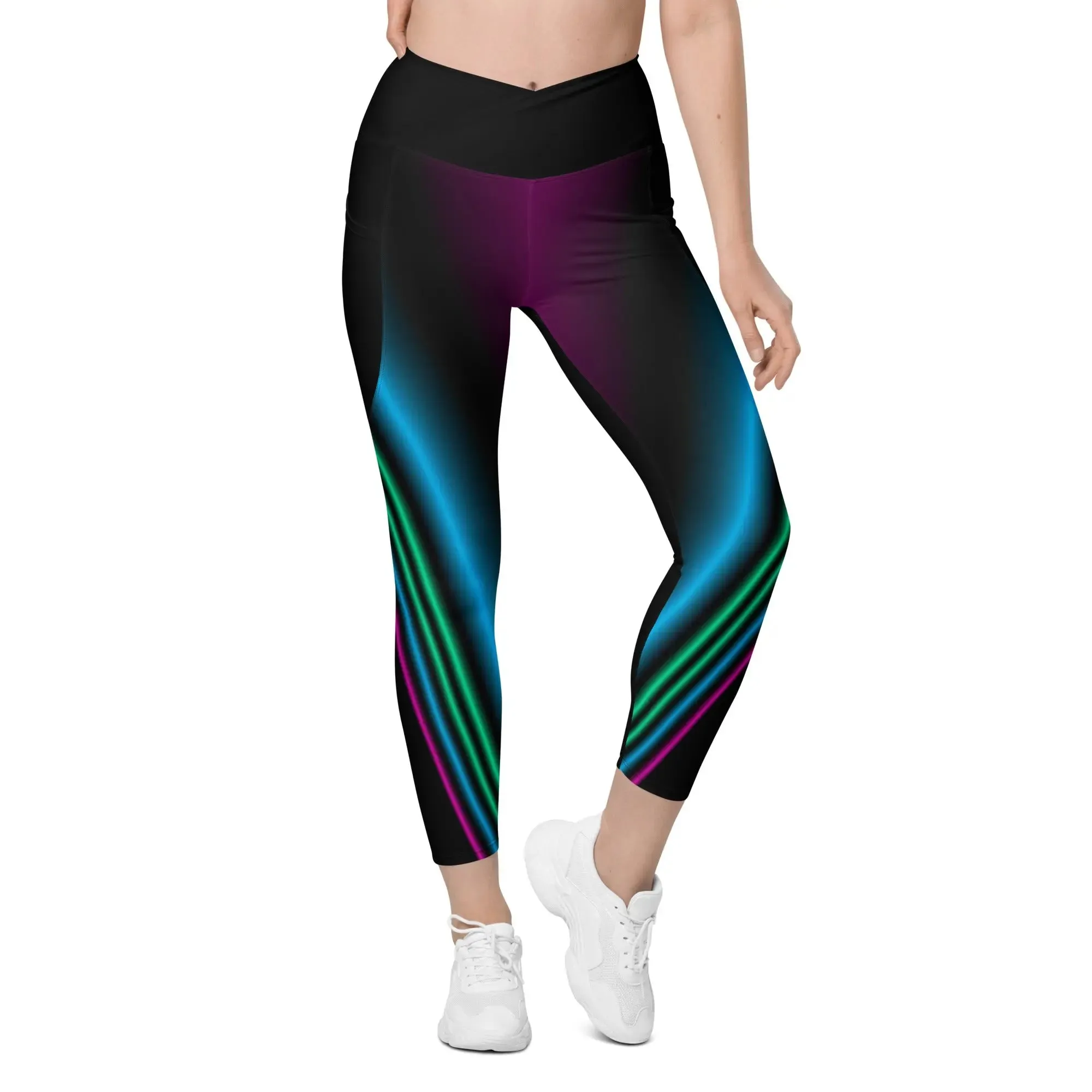 "Cosmic Blast" Collection - Crossover Leggings With Pockets