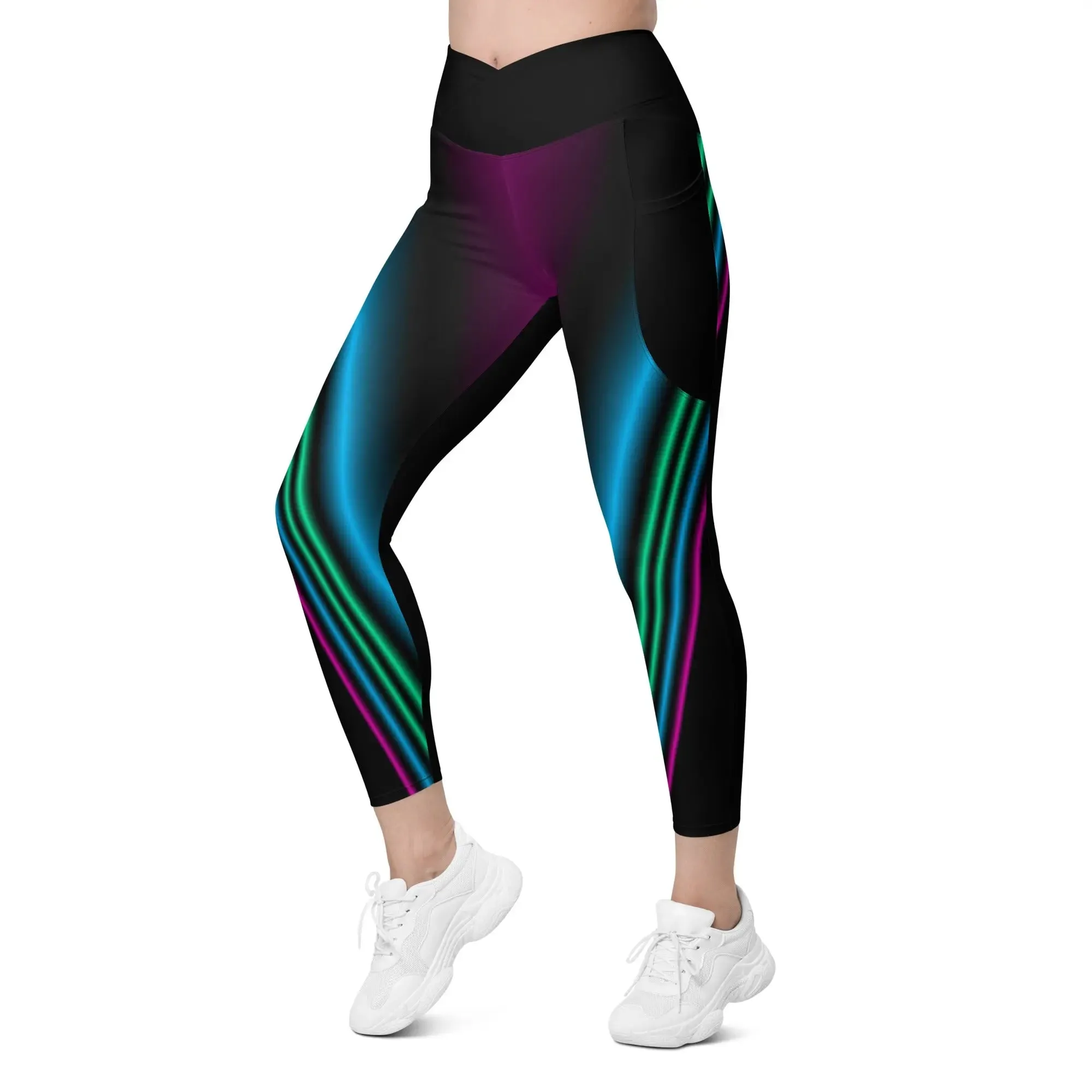"Cosmic Blast" Collection - Crossover Leggings With Pockets