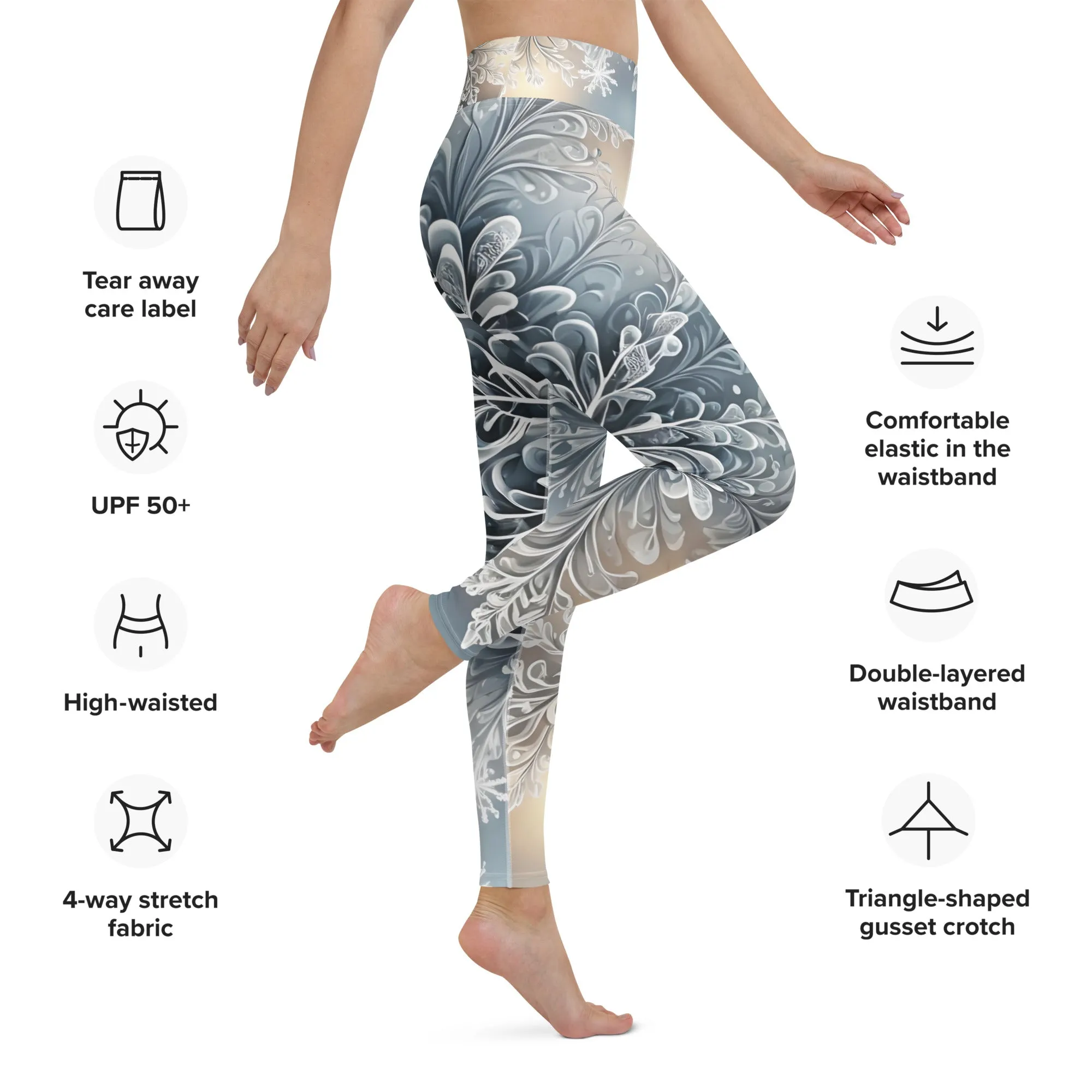 "Frosted Elegance" Collection - Long Yoga Leggings