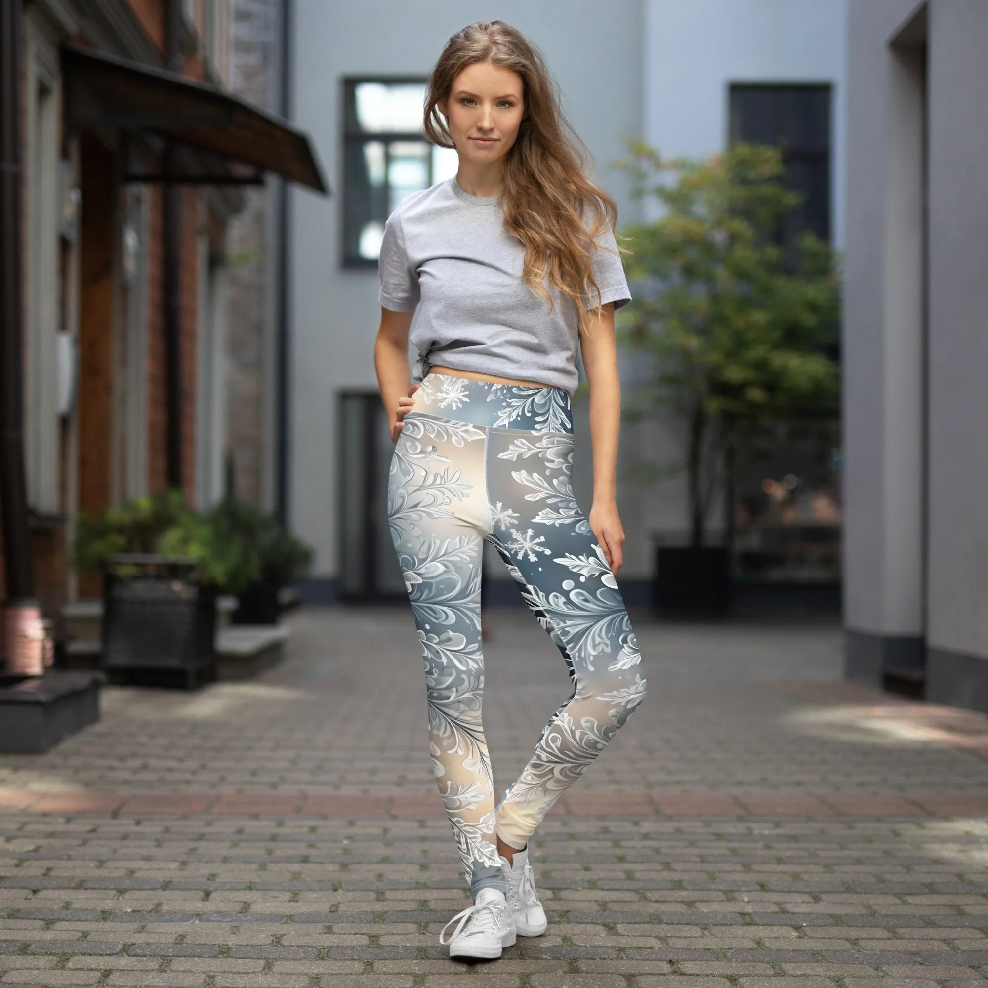 "Frosted Elegance" Collection - Long Yoga Leggings