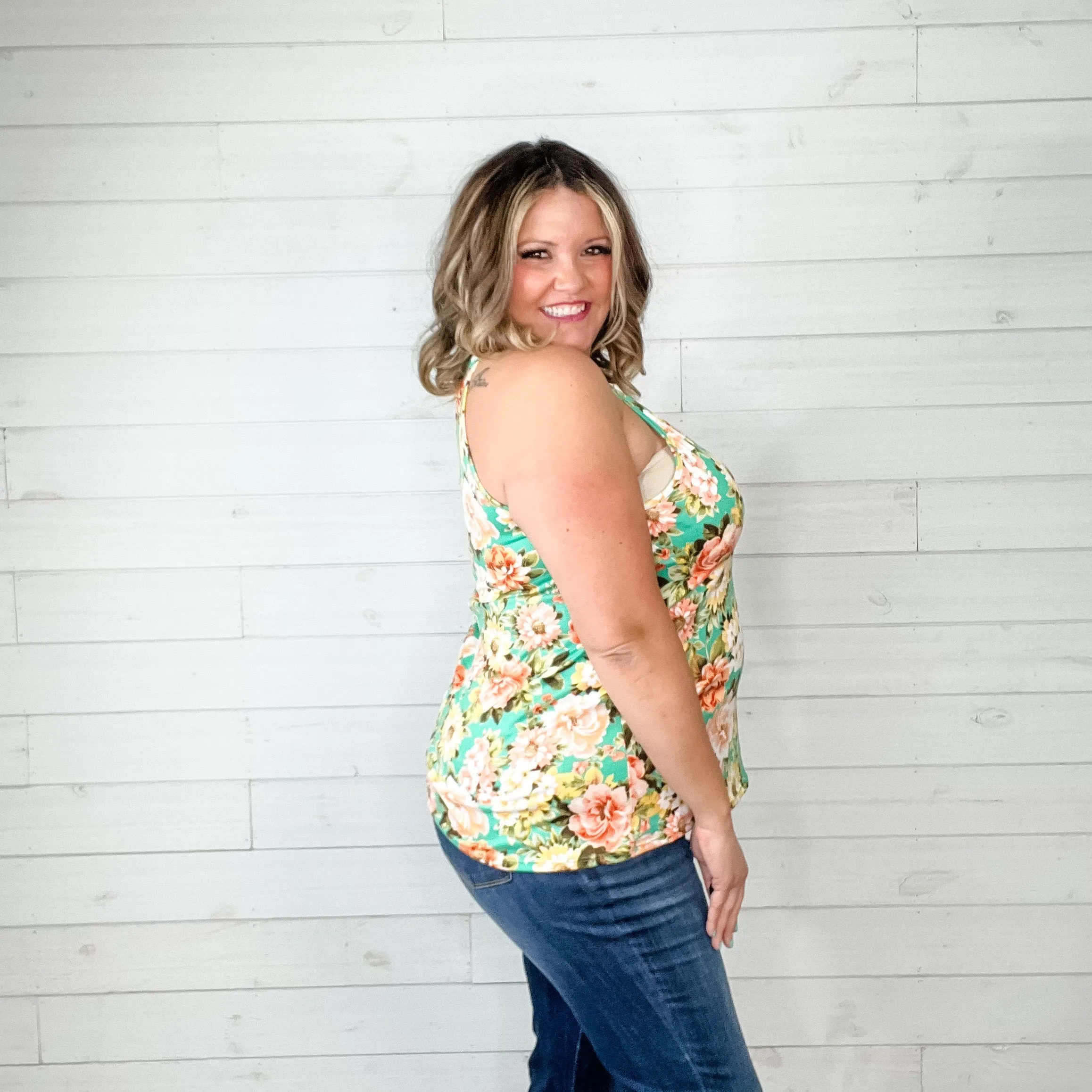"Make it Happen" Floral Halter Tank