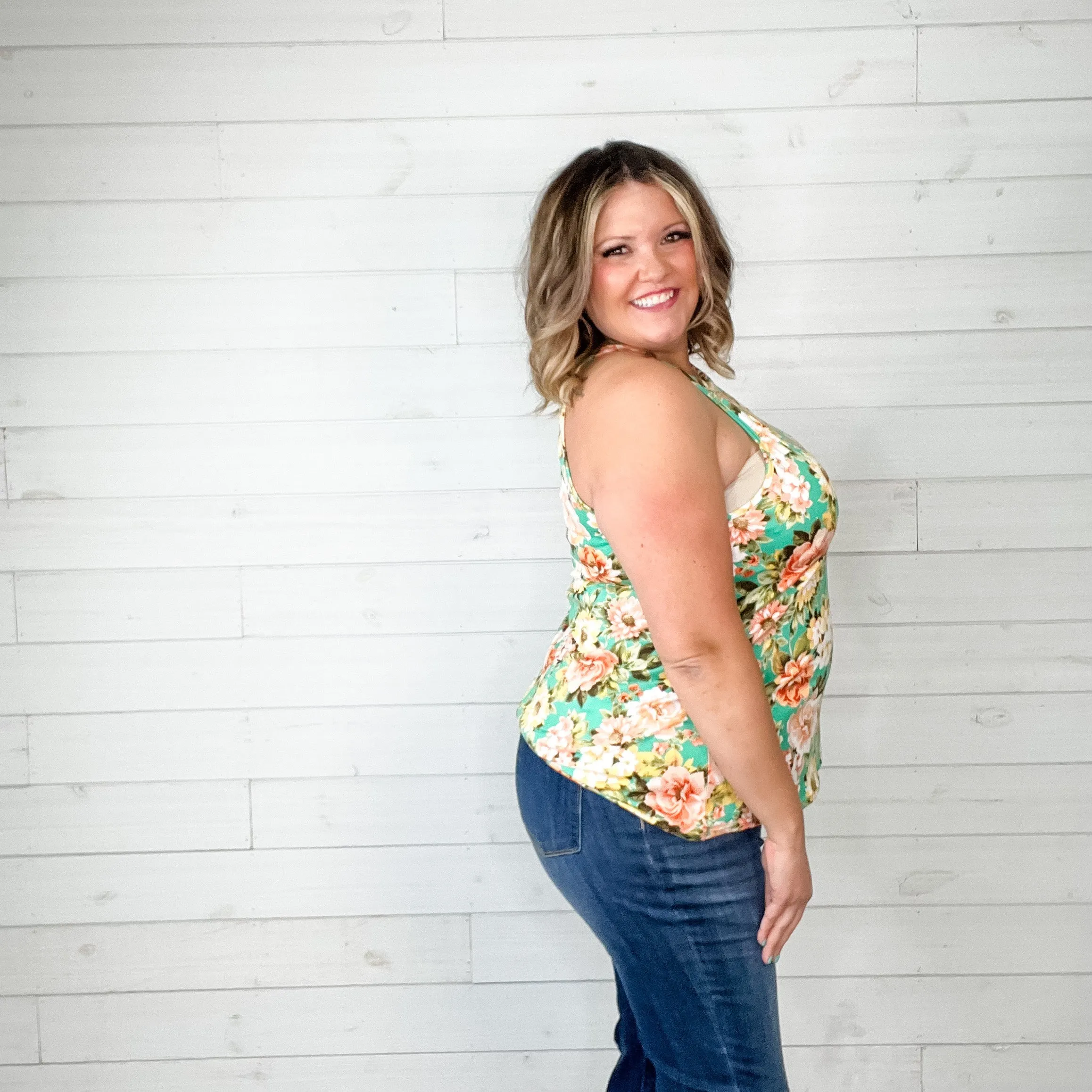 "Make it Happen" Floral Halter Tank