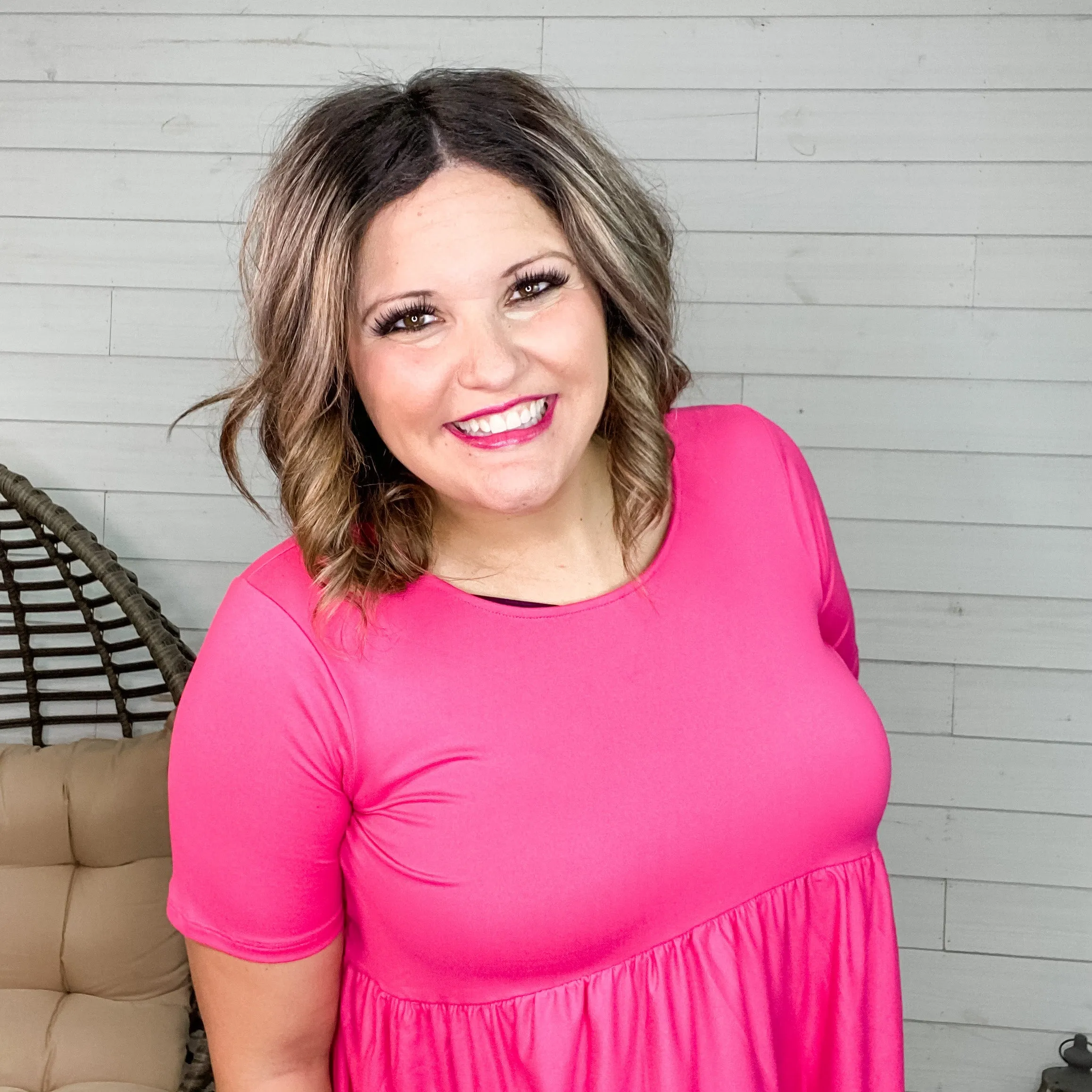 "Oh Dollie"  Short Sleeve Top with Waist Shirring (Multiple Colors)