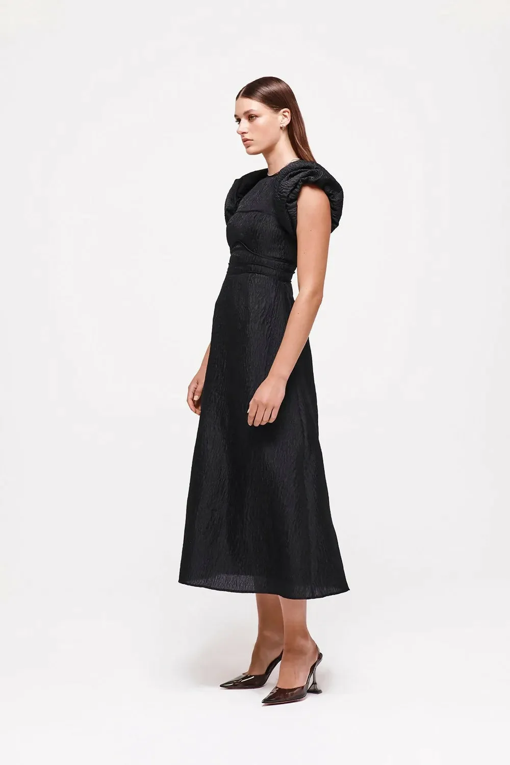 Rachel Gilbert Sophy Midi Dress In Black Size 16