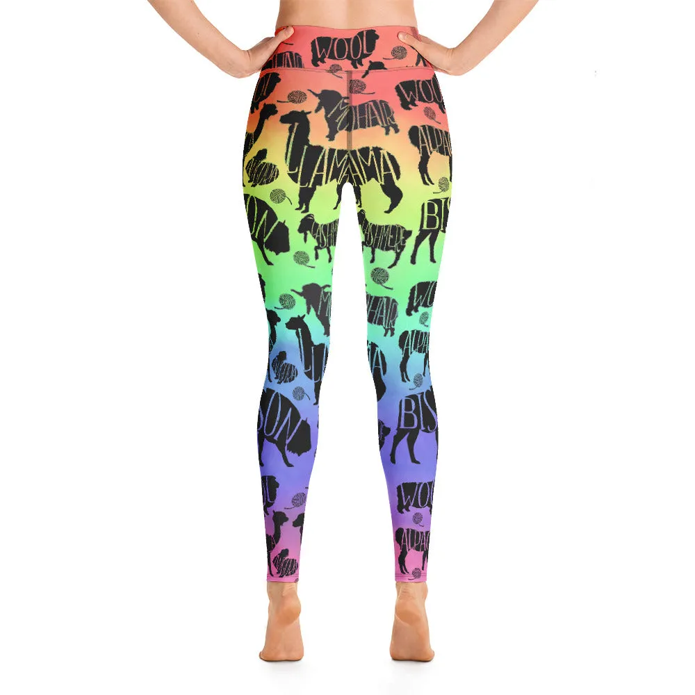 Rainbow Fiber Animal Yoga Leggings