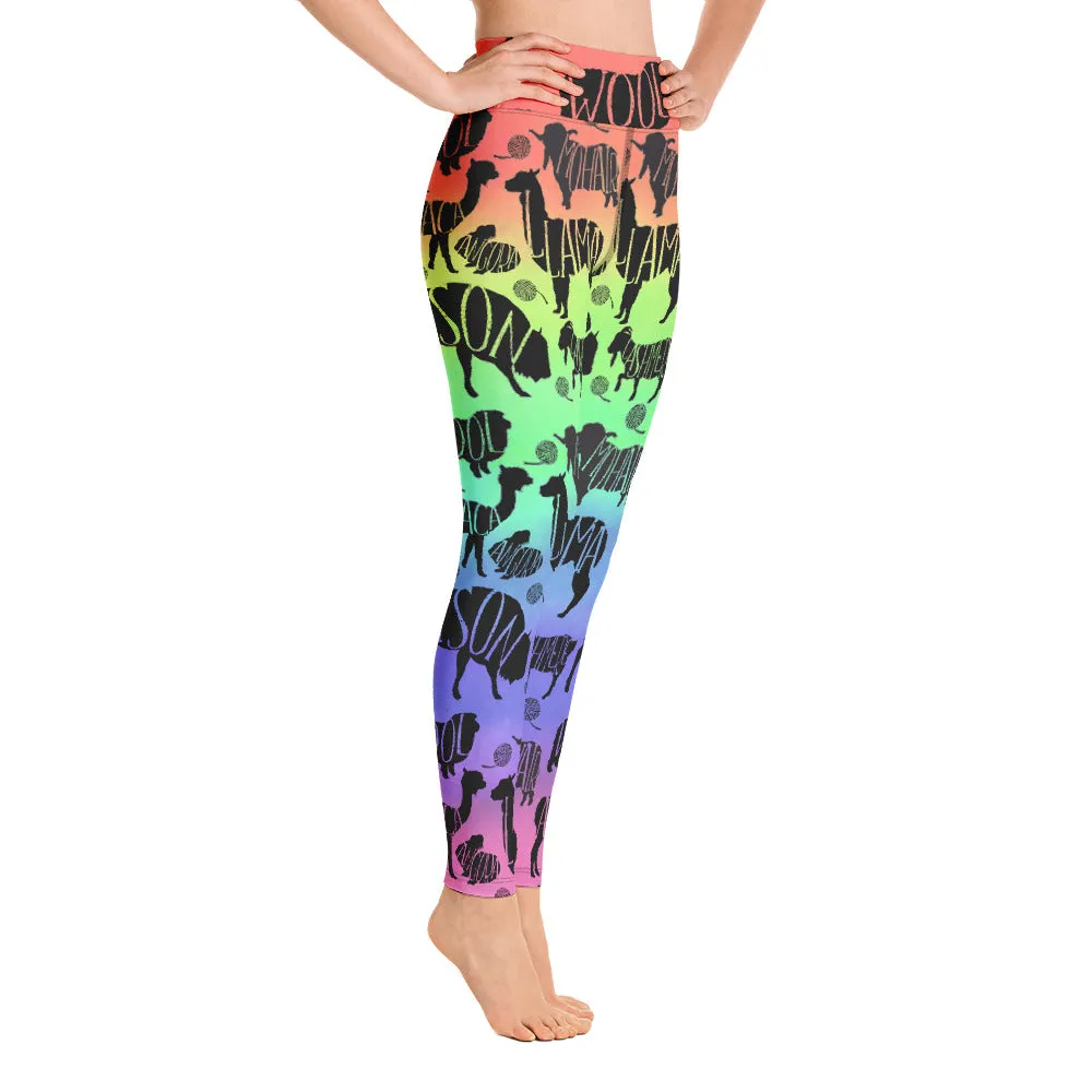 Rainbow Fiber Animal Yoga Leggings