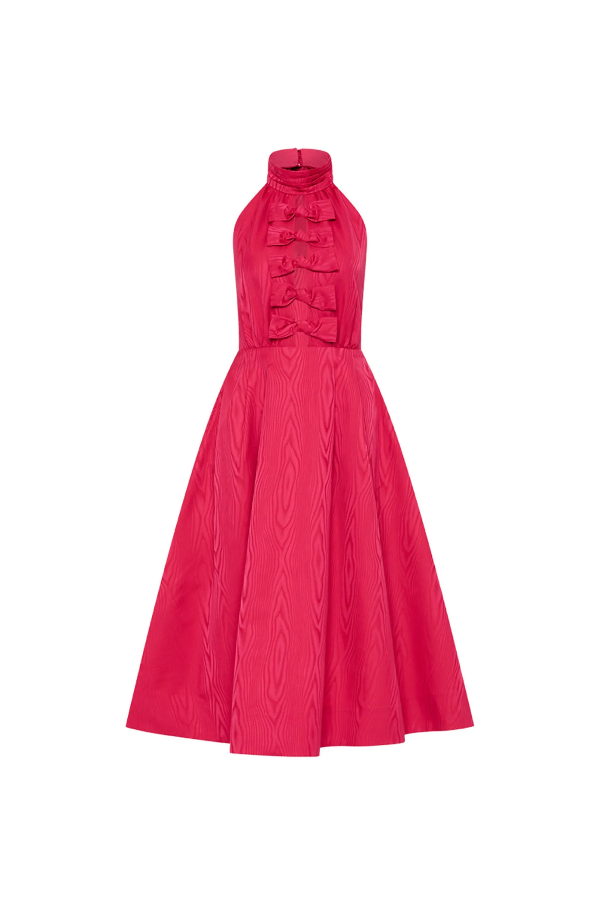 Rebecca Vallance Tahlia Halter Midi Dress Pink Size AU 10