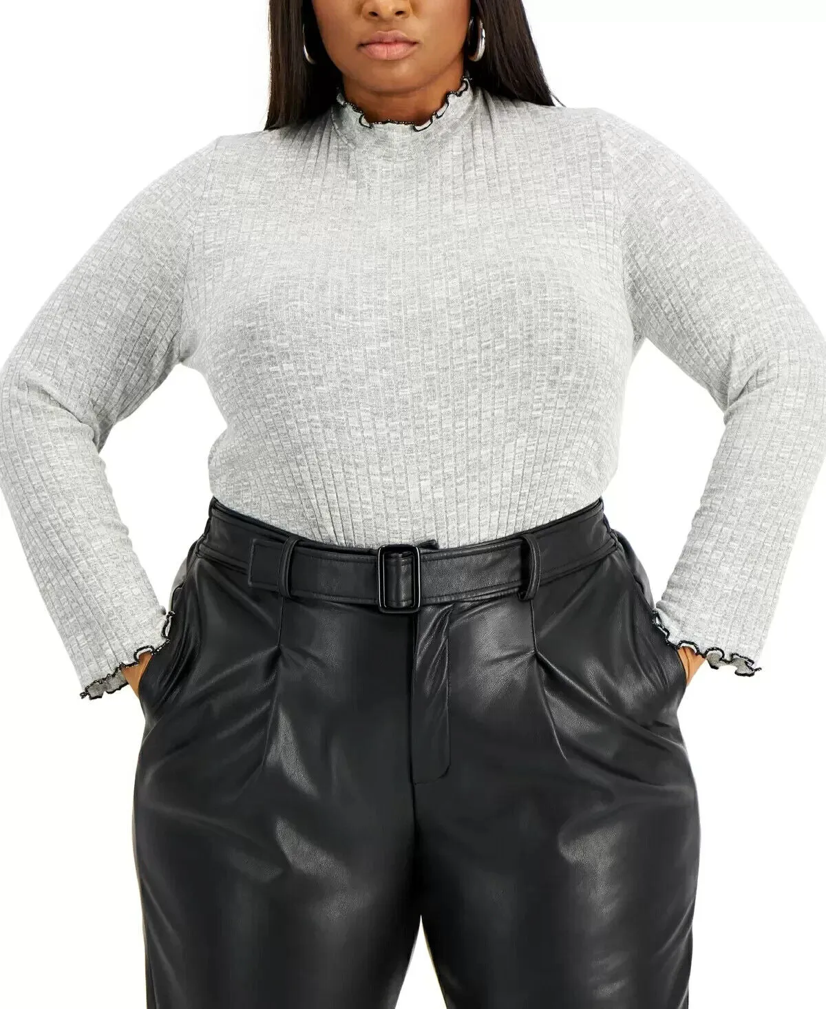 Rebellious One Plus Size Hacci Turtleneck Sweater