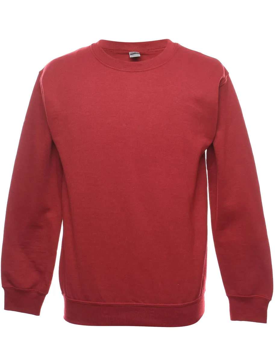 Red Plain Sweatshirt - S