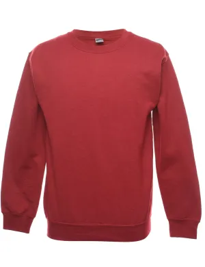 Red Plain Sweatshirt - S