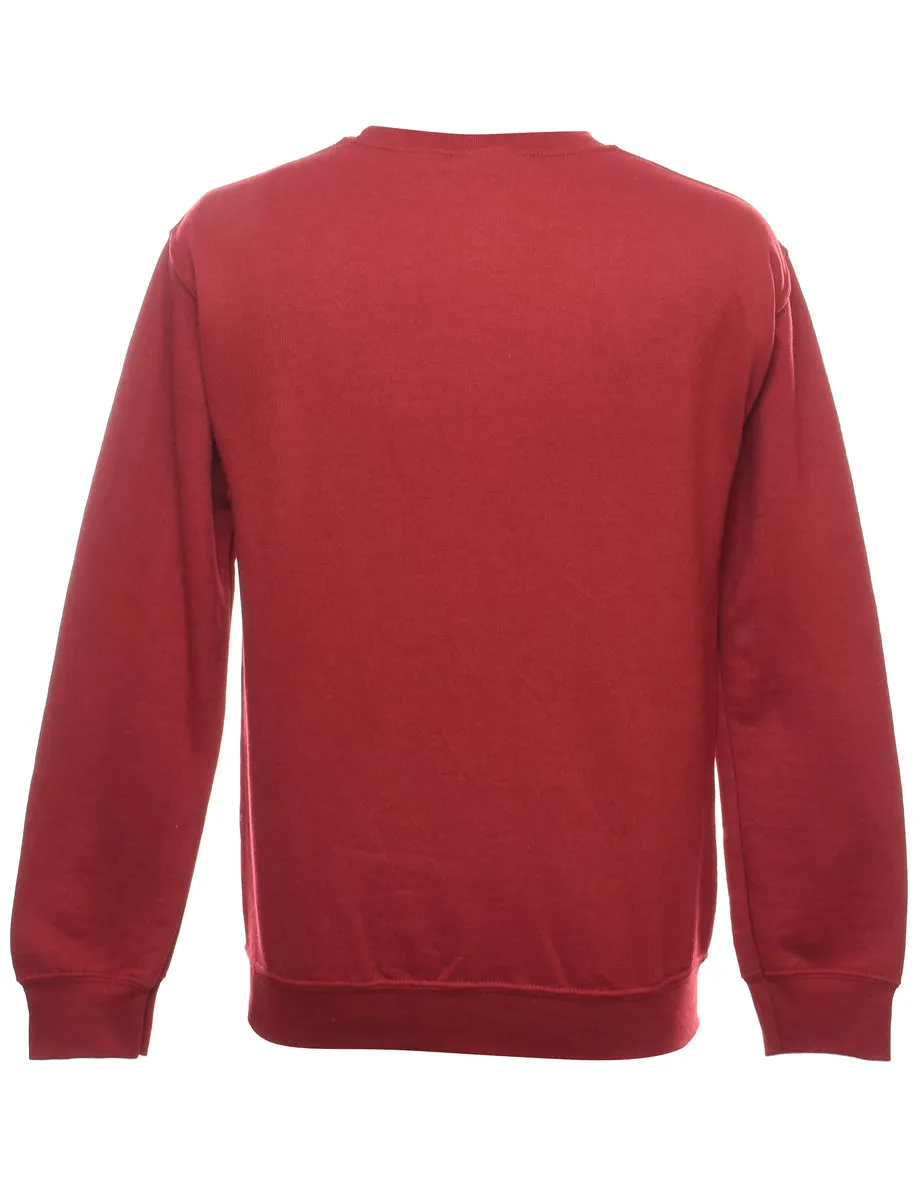 Red Plain Sweatshirt - S