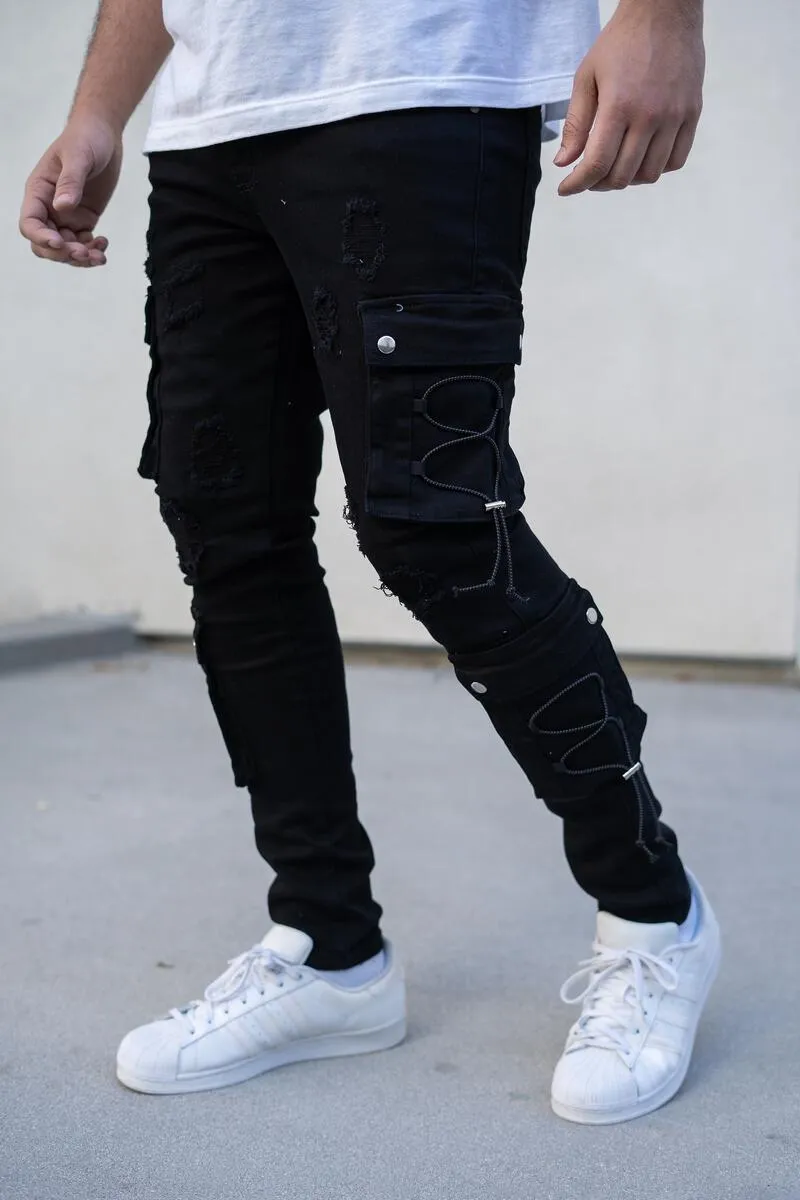 Reelistik Ellenton Premium Stretch Cargo Denim (BLACK)