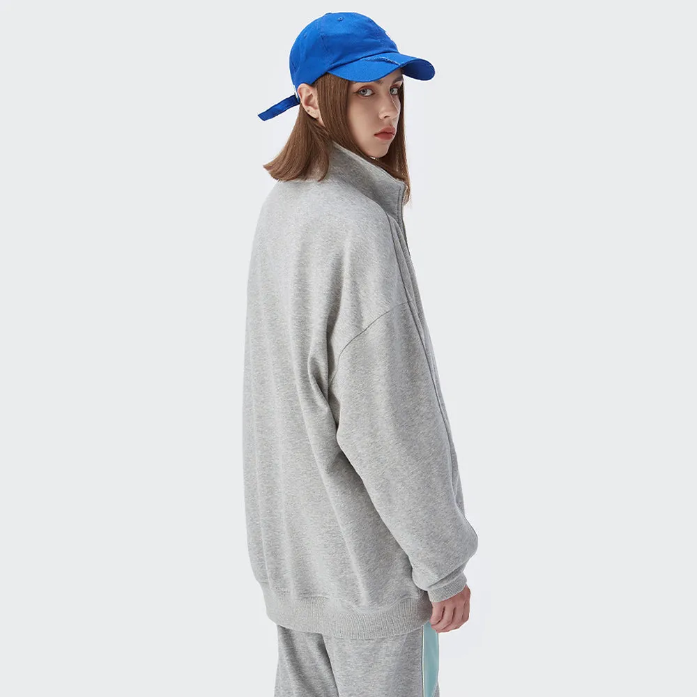 REFLECTIVE "CRAZY LOVE" PRINTED HALF-TURTLENECK ZIP-UP SWEATSHIRT SET