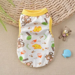 Resting Monkey Elephant Print Spring Puppy Tank Top