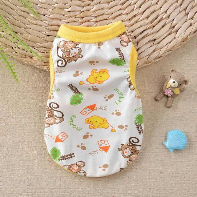Resting Monkey Elephant Print Spring Puppy Tank Top