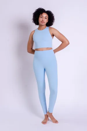 rib leggings - highrise - bluebell