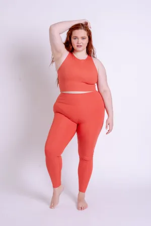 rib leggings - highrise - red clay