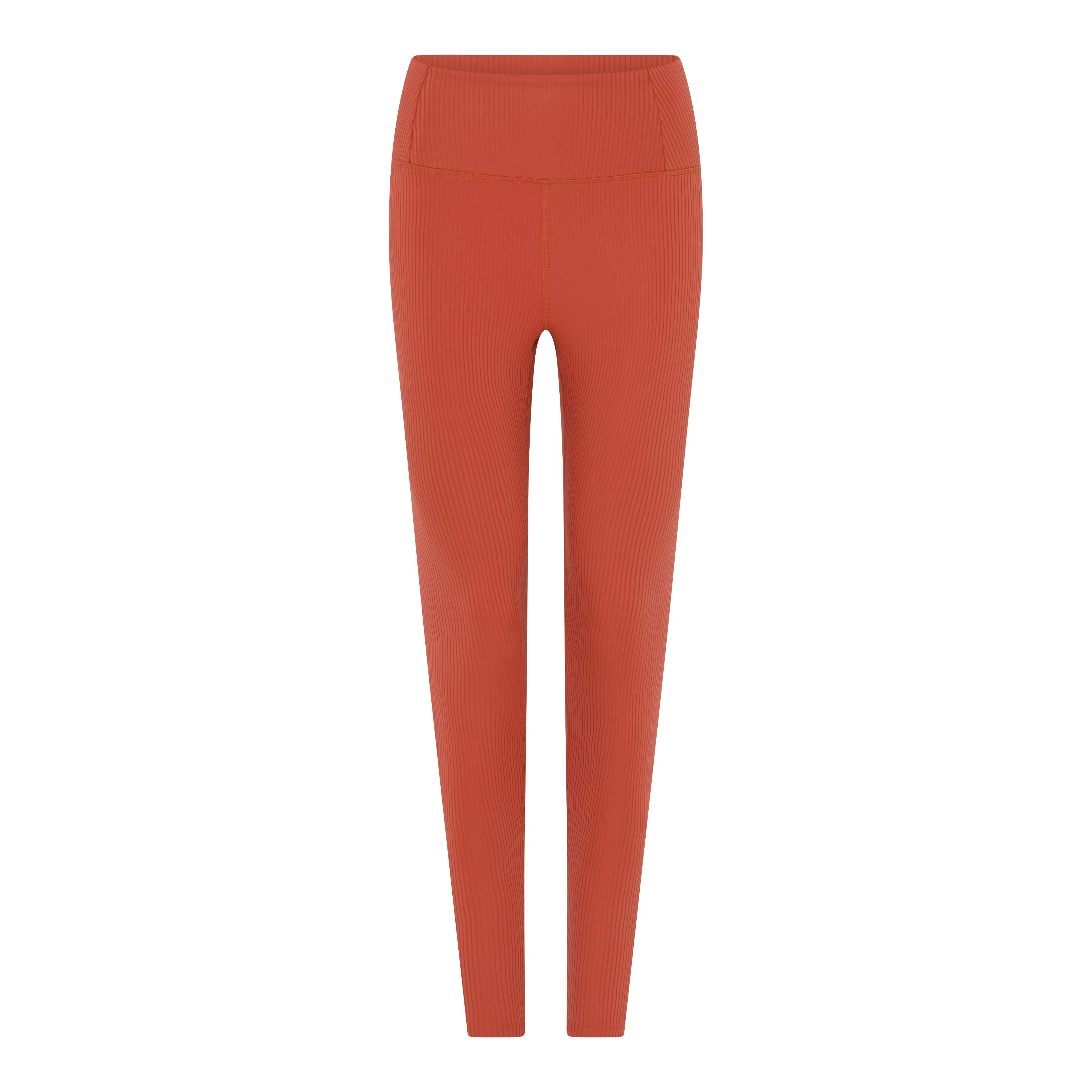 rib leggings - highrise - red clay