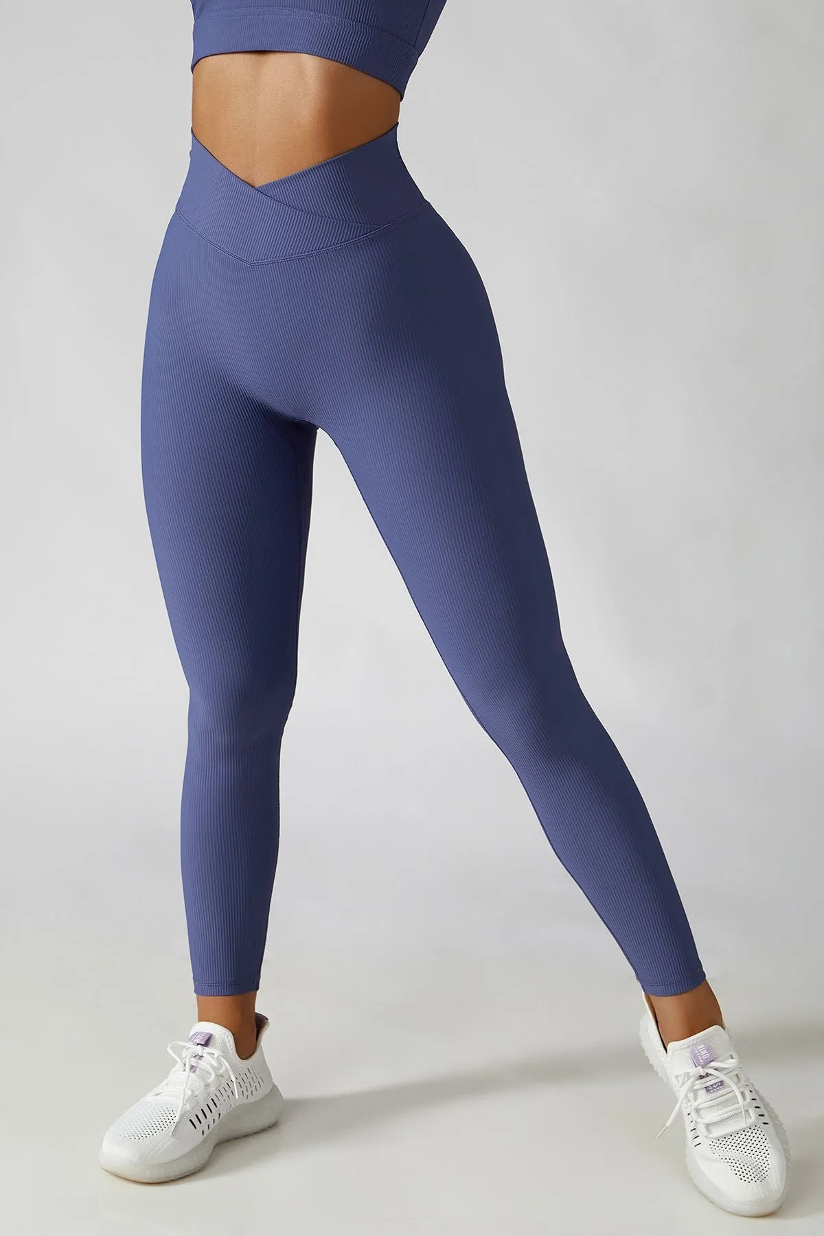 Ribbed High-Rise Crossover Leggings