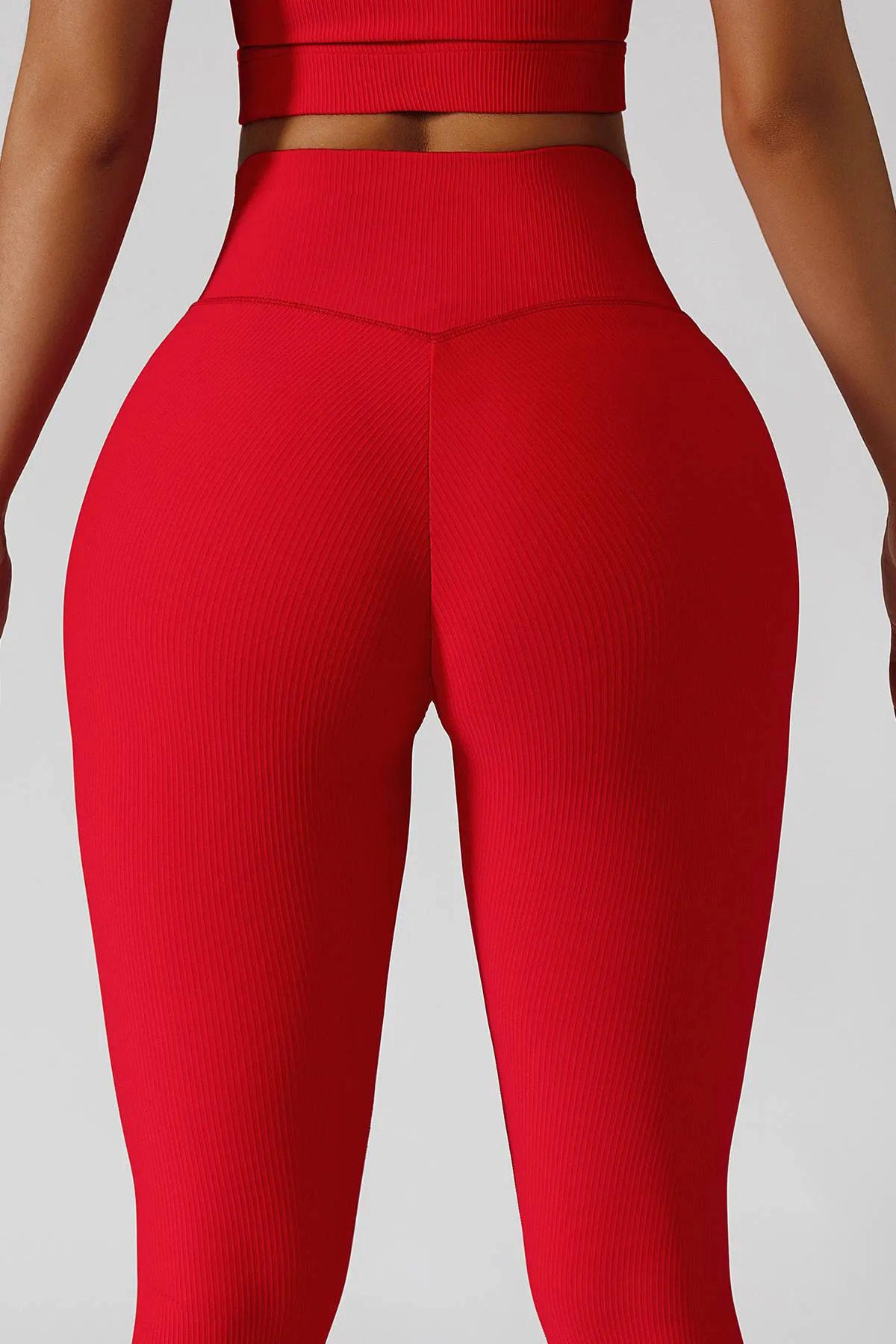Ribbed High-Rise Crossover Leggings