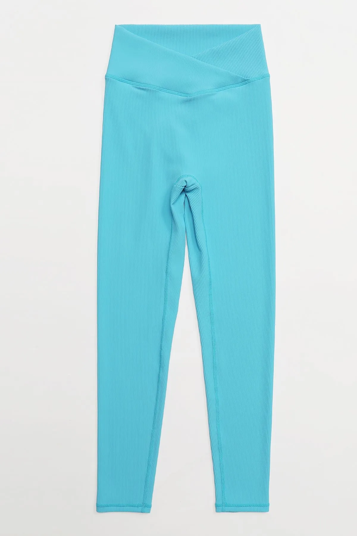 Ribbed High-Rise Crossover Leggings