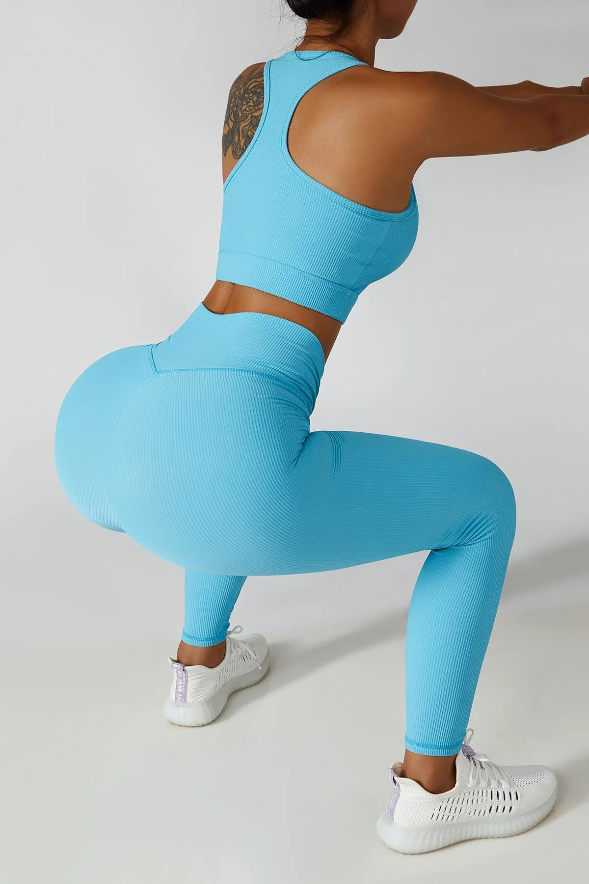 Ribbed High-Rise Crossover Leggings